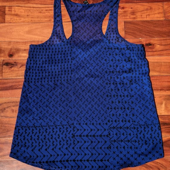 Aqua loose blue tank top with bohemian pattern - Picture 3 of 4